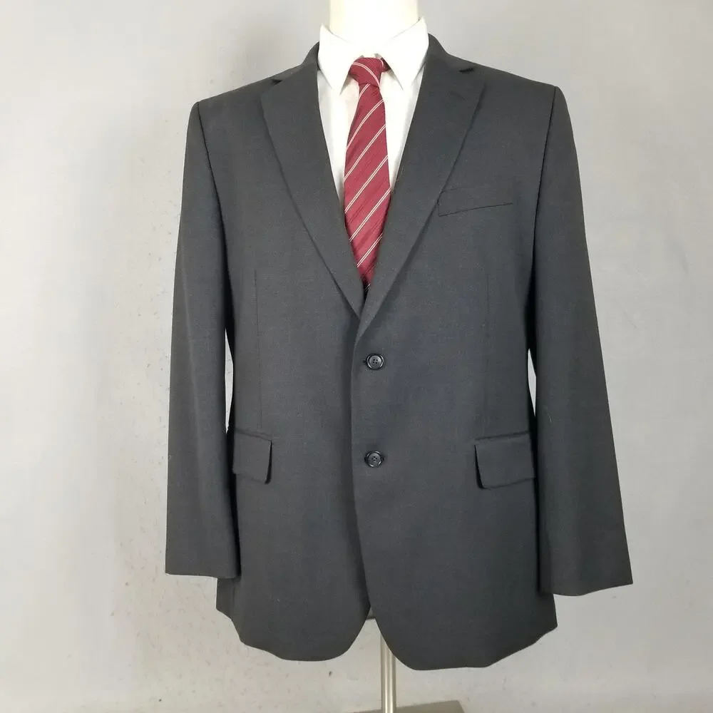 Stafford Suit Mens 44 Regular Jacket 40x27 Pants Gray Wool‎ Blend Classic Fit